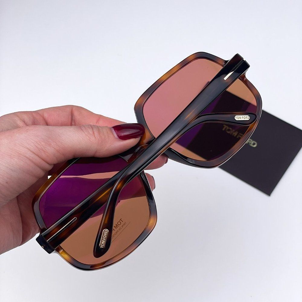 Tom Ford FT0992 DELPHINE 52E Sunglasses Havana Brown Oversized Women - Picture 6 of 12